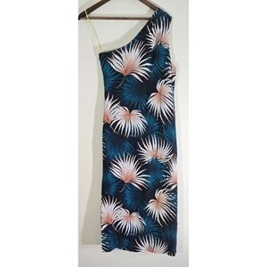 Catherine Malandrino One Shoulder Print Dress Sz 0 XS $268 Lined Classic